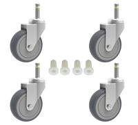 RILIDRI 3-Inch Swivel Stem Caster, 7/16-Inch Stem Diameter Rubber Wheel, Heavy Duty TPR Replacement Wheels for Rubbermaid Mop Bucket Cart Grill Casters Shop Vac Wheels- 4 Pack