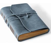 RILIHO Leather Journal Notebook, A5 Size Diary 6x8.1 Inch, Genuine Leather Journals for Writing, Vintage Style, Ideal for Men and Women, Great Gifts for Men, Artists, Travelers, Navy Blue