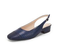 Rilista Women's Slingback Low Heels Closed Toe Chunky Block Heel Comfortable Office Dress Pumps Shoes, Navy, 4 UK