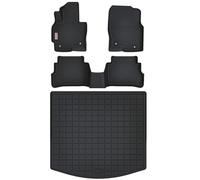 RILLEC Floor Mats & Cargo Liner for 2013-2016 Mazda CX5/CX-5, All Weather Protection Accessories Custom Full Set Liners Include 1st & 2nd Row Automotive Floor Mats TPE Winter Slush Car Mats