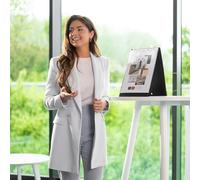 Rillstab A4-Portrait - Table Easel Pad, 4 Rings, 10 Pockets, 20 Pages Easel Binder - Robust and Portable - Ideal for Presentations, Meetings, Office, Training