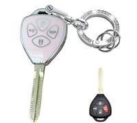 Rilnaewn Keyless Entry Systems for Toyota Key Fob Cover Fit for Toyota 2008-2013 Avalon / 2007-2011 Camry / 2008-2013 Corolla / 2009-2014 Venza Smart Key (4-Button-Pink-Silver)