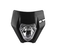 Riloer 12V 35W H4 Motorcycles Headlight Head Lamp Universal for Most Enduro Superbike Dirt Bike, Waterproof Day Running Light Head Light Replacement, Black/White/Orange