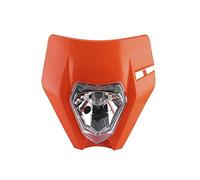 Riloer 1x 12V H4 Motorcycle Headlight Compatible with KTM Dirt Bike, Universal Enduro Motocross Front Lamp Replacement with High/Low Beam, Waterproof ABS Shell for Supermoto Off-Road - Orange