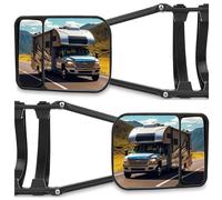 Riloer 2 x Universal Caravan Mirrors, Caravan Mirrors, Additional Mirrors, Exterior Mirrors, Towing Mirrors, Trailer Mirrors, Double Side Mirrors for Motorhomes, Cars, Caravans