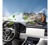 Riloer 24V Car Electric Fan, Portable Cooling Cooler Fan Car Three Head Summer Air Fans, 360° Rotation Air Circulator Fans with Cigarette Lighter for SUV, cars, trucks, RVs, trailers Camping-car