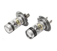 Riloer 2pcs 12V 100W H7 LED Xenon Car Fog Light Bulbs, White Lighting Universal High Bright Car DRL Daytime Running Lights Replacement