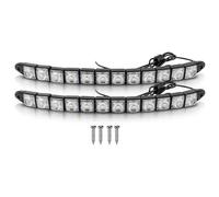 Riloer 2pcs 12V Car LED Daytime Running Lights Strips, 6W White Lighting Universal DRL Front Fog Lamps Strips, IP67 Waterproof Shockproof Crash-proof Super Bright
