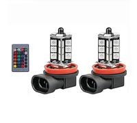 Riloer 2pcs 12V H8 LED RGB Car Fog Lights Bulbs, Universal Multri Color Fog Lamps Parking Lighting DRL Backup Lights Bulbs Replacement with Remote Control