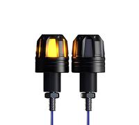 Riloer 2pcs 12V LED Motorcycle Turn Signal Blinker Lights, High Bright Handlebar End Handle Plug Lamps Bike Grip Bar Plug Strobe Side Marker Lights