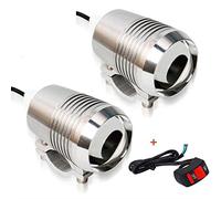 Riloer 2pcs 30W U2 LED Motorcycle Driving Spot Lights Headlights, Low Power Waterproof Motorbike Work Lights Fog Lights, Cool White Lighting