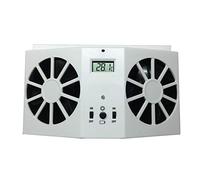 Riloer 2W Abs Solar Powered Car Exhaust Fan, Car Energy Saving Vent Radiator Fan Air Purifiers,Solar Powered Car Ventilator, Portable Automobile Exhaust Fan Window Air Flow Fans (White)