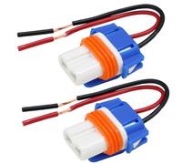 Riloer 2x 9005 Hb3 Headlight Bulb Holder Connector Wire, Straight Plastic 12 / 24V Bulb Holder Socket Connector, LED Headlight Fog Light Connector Adapter,Suitable for most cars and motorcycles