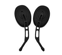 Riloer 2x Motorcycle Side Rear View Mirrors for Most Motorcycles, Scooters, ATVs with 10mm/0.39inch Standard Thread, Black/Chrome