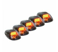 Riloer 5pcs Car LED Exterior Roof Lights, Smoke Lens Roof Cab Marker Lights Running Lights Clearance Lights Compatible with Dodge Ram 1500 2500 3500 4500 2003-2019