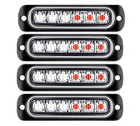 Riloer 6 LED Warning Light Emergency Beacon Warning Flash Strobe Light Compatible with Trailer Pickup Truck Car SUV RV Van Blue and Red