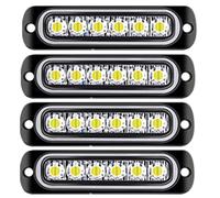Riloer 6 LED Warning Light Emergency Beacon Warning Flash Strobe Light Compatible with Trailer Pickup Truck Car SUV RV Van White