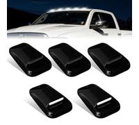 Riloer Cab Roof Top Marker Running Llight 12V Smoked Lens 5pcs Compatible with Dodge Ram 1500 2500 3500 Pickup Truck 2003-2018 55372929AB White Light