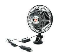 Riloer Car Fan, Portable Silent Cooling Fan for Travel Camping, with Cigarette Lighter Socket, 360 Rotation, Black (12V for Car)