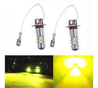 Riloer Car LED Light Bulbs, 2PCS 10W H3 Fog Light Bulbs, 3000K Replacement Bulbs for Headlight, Fog Driving Light, Daytime Running Light, Yellow Light