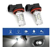 Riloer Car LED Light Bulbs, 2PCS 15W H10 Headlight/Fog/Daytime Running Light Bulbs for Vehicle, Truck, Van, SUV, ATV, Super Bright, White Light