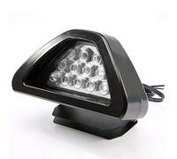 Riloer Car Rear Brake Light, 12V Universal 12 LED Third Stop Light, Strobe Flash Fog Tail Lamp, White Light & White Shell