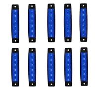 Riloer Car Side Marker Lights, 10PCS 6 LED Side Marker Indicators Lights for Trailer Truck Lorry, 12V Waterproof Lamps Front Rear Light Position Indicators, Blue