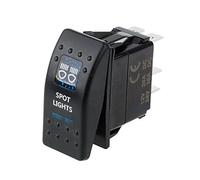 Riloer Car Spot Light Toggle Switch, 12V / 24V ABS ON-OFF 5 Pin Dash Dashboard Rocker Switch Button with Blue LED Light, for Car Motorcycle Boat RV Trailer Bus