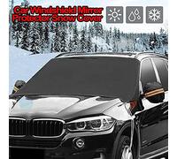 Riloer Car Windshield Cover for Winter, Waterproof Silver Plated Fabric Car Windshield Cover with Magnetic Edges, Snow Ice Frost Sun UV Dust Water Resistent,Front Window Screen Cover