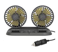 Riloer Dual-head Car fan, 2 Speed 360° Rotatable Desk Fan Detachable Car fan with 5V USB or 12/24V Cigarette Lighter for Car Outdoor Travelling Indoor Office Home