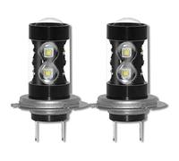 Riloer H7 LED Fog Light Bulb 6000K White 10-SMD 6000K White 12V-24V DC 50W Fog Lights And Headlights Compatible with Vehicles Using H7 Bulb Type
