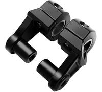 Riloer Motorcycle Handlebar Riser Universal Handlebar Riser Fit for 7/8"22mm / 11/8" 28mm Aluminum Alloy Handlebar Bars Clamp, Black/Silver (Black)
