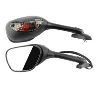 Riloer Motorcycle Rearview Mirror, Universal Motorcycle Rearview Side Mirrors Motorbike Mirrors Set, 1 Pair Motorcycle Bar End Mirrors Motorbike Side Wing Mirror Compatible with Suzuki, Plating