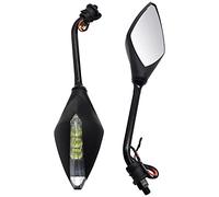 Riloer Motorcycle Rearview Mirrors, Iron, ABS Motorcycle Rearview Mirrors with High-definition Glass,10mm/0.39in Bolt Motorbike Rearview Mirror With Turn Signal