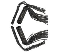 Riloer Motorcycle Universal Brake Clutch Lever Fringed Handlebar Grips Tassel, Universal MotorBike Fringe Leather Hand Grip Tassel Brake Lever Cover, Noir