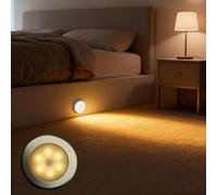 Riloer Night Light, 1pc LED Lamp Bulb Under Cabinet Light, PIR Wireless Motion Sensor Wall Light for Garden, Yard, Aisle, Porch, Bookcase, Showcase, Cupboard, White Shell White Light