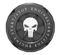 Riloer Push Start Button Cover, Rotary Car Push Start Button Cover Engine Start/Stop Push Start Button Decoration Cover, Fit for Cars Motorcycles Keyholes, 1x Gray