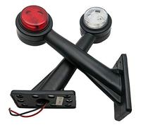 Riloer Side Marker Light 2PCS Trailer Side Light 8 LED Side Outline Stalk Trailer Marker Lights for 12V Trailer Truck, For Truck Trailer Lorry Rv Caravan,Double Side Warning White & Red Light