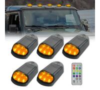 Riloer Solar LED Cab Light with Vibration Sensor - Universal Wireless Clearance Light for Trucks and Cars (Amber)