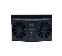 Riloer Solar Power Car Fan, Portable Auto Cooling Cooler Dual Fan Mini Car Summer Air Fan, Universal for Purified Air Condition, White/Black