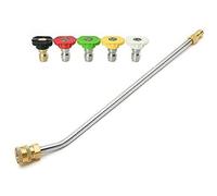 Riloer Spray Lance Extension for Pressure Washer, 5000 PSI 35cm Stainless Steel Angled Extension Wand Lance for Car Washer Cleaning Tool, 30 Degree