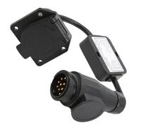 Riloer Trailer Adapter Light Converter Compatible with European 13 pin Round Male Plug to USA 7 pin Flat Male Olug on Caravan Trailer and Boat