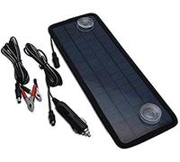 Riloer Universal 12V 5W Solar Powered Panel Battery Charger for Car Boat Yacht, Outdoor Portable Trickle Battery Charge Power Supply with Cigarette Lighter Plug