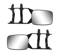Riloer Universal Towing Extension Flat Mirror, 1pcs Car Caravan Van Lorry Trailer Touring Replacement Dual Glass Wing Mirror Black