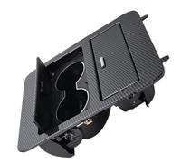 Riloer Woodgrain Center Console Cup Holder Storage 23164631 Compatible with Chevrolet Silverado 1500 2007-2013 Carbon Fiber Look Finish