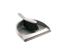 RILOOP Dustpan and Stiff Brush Set Plastic Silver Hand Dust Pan Household Cleaning