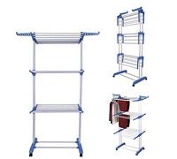 RILOOP Foldable Laundry Dryer Rack Extra Large 3 Tier Bedroom Outdoor Clothes Airer UK