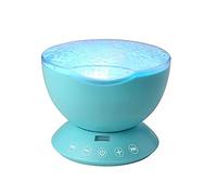 RILOOP Ocean Projector Led Night Light Remote Control Built in Music Player Speaker 7 Color Modes for Party Kids Bedroom/White-Style