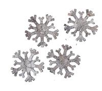 RiloStore Pack of 100 Snowflakes 5.5 cm Birch Wood Birch Bark Christmas Decoration Birch Snowflake Natural Decoration Shabby Chic White Grey White Washed Christmas Craft Advent Wreath Advent