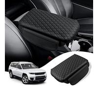 Rilsen Custom for Center Console Cover Jeep Grand Cherokee L 2021-2025 2026/Jeep Grand Cherokee WL 2022-2026 Armrest Cover Accessories Leather Armrest Seat Box Cover Protector with Pockets Storage Bag